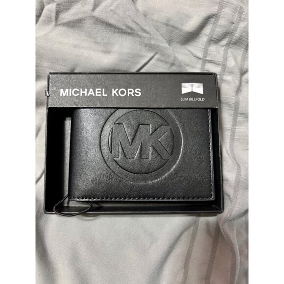 Michael Kors Logo Mens Black Wallet - NWT - Picture 1 of 6